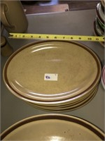 (7) Heavy Stoneware Steak Plates