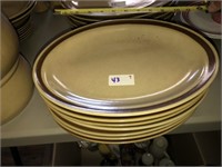 (7) Heavy Stoneware Steak Plates