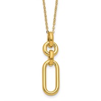 14 Kt Polished Fancy Dangling Mixed Links Necklace