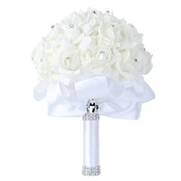 Febou Bouquet Crystal Roses Bridesmaid Bouquet, Br