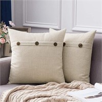 MIULEE Set of 2 Linen Throw Pillow Covers Cushion