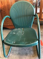Vintage shell back metal chair