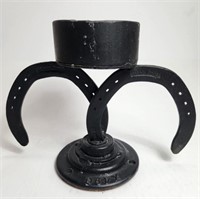 Horseshoe Candle Holder Cast Iron Heavy H:7.5"
