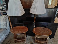 Pair of Side Table with Lamps