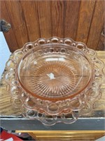 2 Pc Anchor Hocking Lace Glass