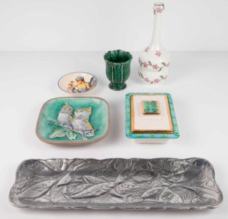 Lot: Wilhelm Kage Gustavsberg Argenta Pottery, etc