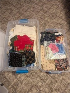 (2) Totes of Quilting Fabric