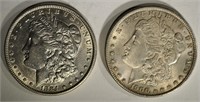 1884 & 1900 MORGAN SILVER DOLLARS, CH BU