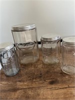 glass canister set with tin lids