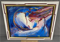 Peter Max Signed "I Love The World" w/ Drawing