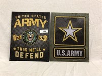 (2) Metal Army Signs