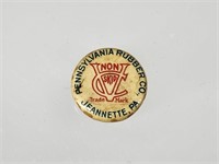 EARLY PA RUBBER CO. JEANNETTE PA BUTTON
