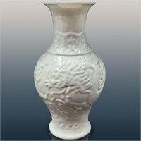 Chinese White Glazed Porcelain Vase Decorated With