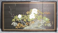 Hand Painted Silk Japanese Folding Screen