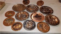 FLAT OF HANGING COPPER PLATES
