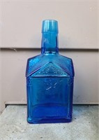 Vtg Cobalt Blue Glass Paul Revere Eagle Bottle