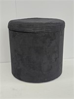 BLACK STORAGE STOOL - 14.5" TALL X 14.5" DIA