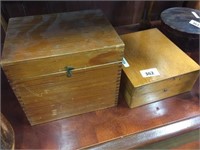 2 TIMBER BOXES