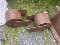 2 Heavy Steel Castors (Used on a Conex container)