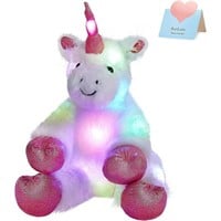 WEWILL 16'' Giant Light up Unicorn Soft Plush Toy