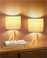 DEWENWILS Mid Century Table Lamps, Small Wooden Tr