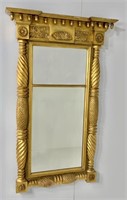 Gold Adams mirror, 2 section, acorn pendants on