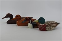 4 Wooden Duck Decoys