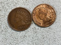 Two 1903 Indian head cents
