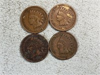 Four 1907 Indian head cents