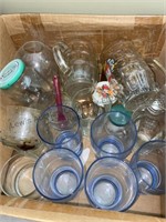 3box lot of assorted drinking glasses decorative