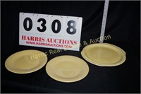 YELLOW FIESTA SERVING PLATTER AND 2 YELLOW PLATES