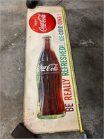 Vintage Coca-Cola poster and two metal signs