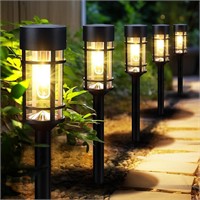 8 Pack Solar Pathway Lights  Stainless Steel