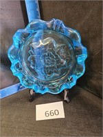 Large Blue Glass Ashtray