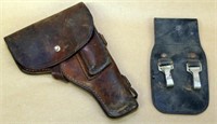 Astra gun holster with leather clip for belt