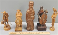Carved Wood Figures Lot Collection