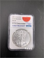 2017 Silver Eagle, early release MS69 by NGC