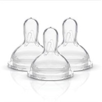 Medela 3 Piece Wide Base Slow Flow Nipple, 0-4 Mon