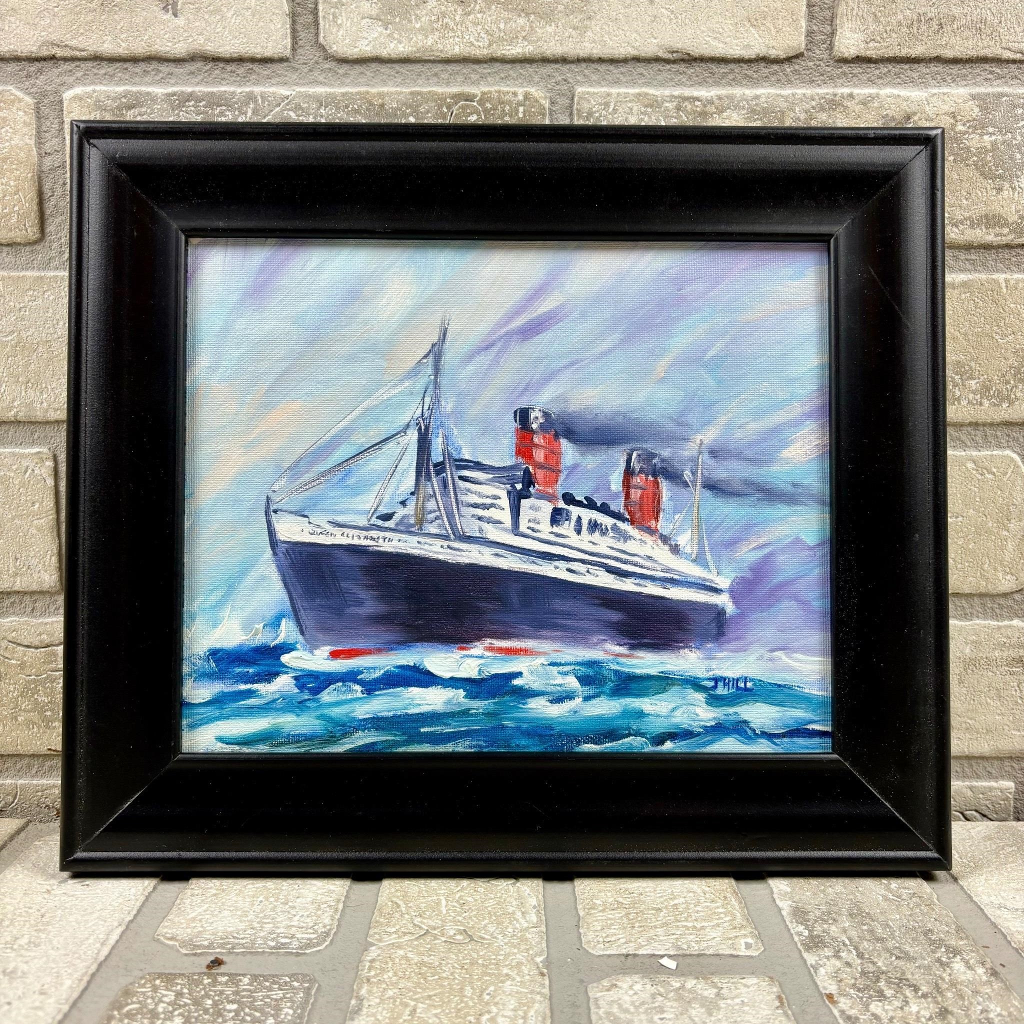 Ocean Liner Oil Painting, Hill