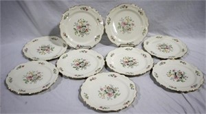 9 Homer Laughlin Virginia Rose 10" plates
