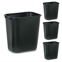 Plastic Resin Deskside Wastebasket, 7 Gallon 4pk