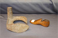 Vintage Wooden Shoe Form And Shoe Horn