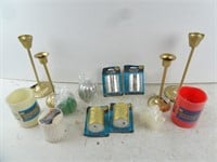 Lot of Candle Items - Candlesticks LED Lights &