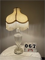 Glass table lamp, 29 tall