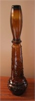 Amber Glass Decanter - 17" tall