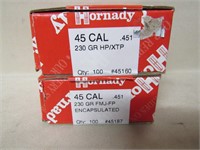 2 Boxes of Hornady 45cal. 230gr. Bullets