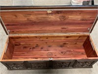 Ceader Lined Storage Bench with Cushion
