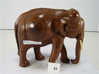 6" TALL CARVED WOODEN ELEPHANT