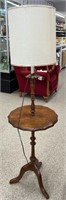 Vintage Wooden Table Lamp w/Shade (52"H)