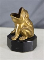 BRASS FROG ON BASE